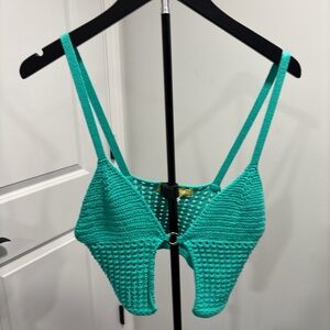 Urban Outfitters Teal Crochet Bralette